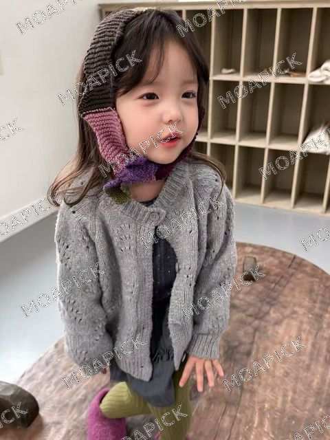 플로라펀칭니트가디건