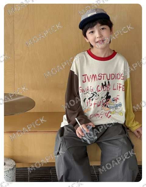 마우쓰소매배색티셔츠