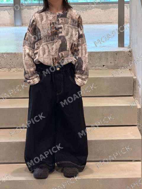 모션와이드데님청바지