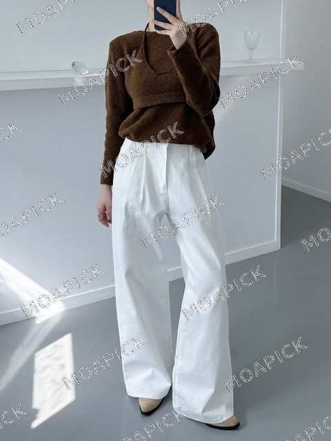 4043핀턱주름면슬랙스팬츠