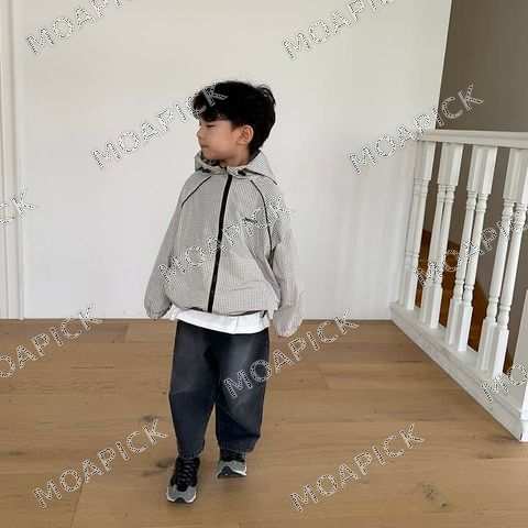체크삥줄바람막이