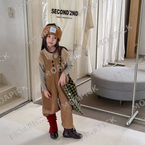 플란넬코듀로이멜빵바지