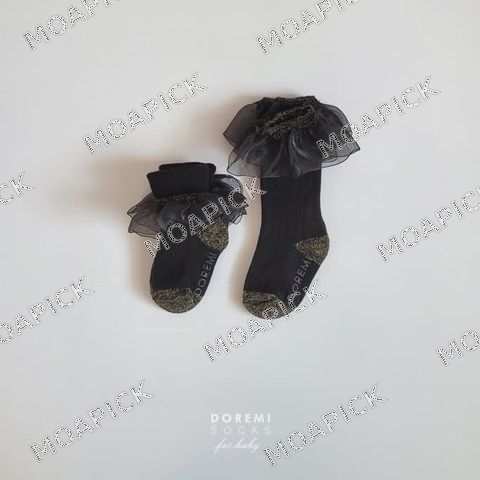 오건디양말&니삭스 블랙 (2P)