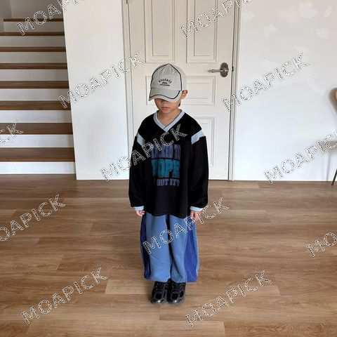 립배색절개팬츠