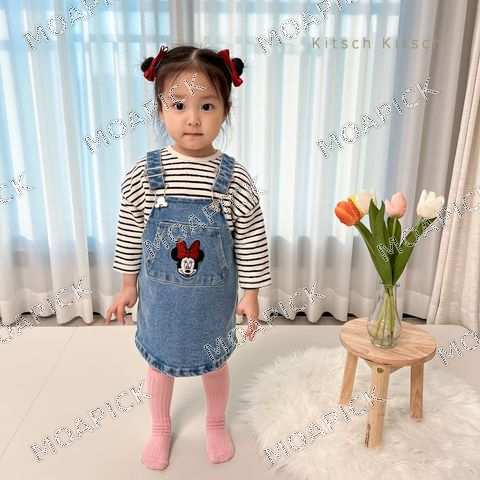 디즈니데님오버롤스커트