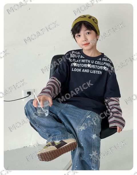 룩앤드단가라레이어드티셔츠