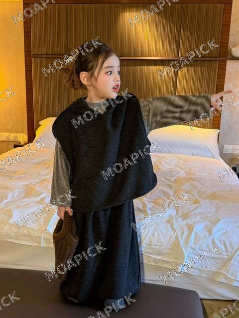 루즈핏후드조끼팬츠세트