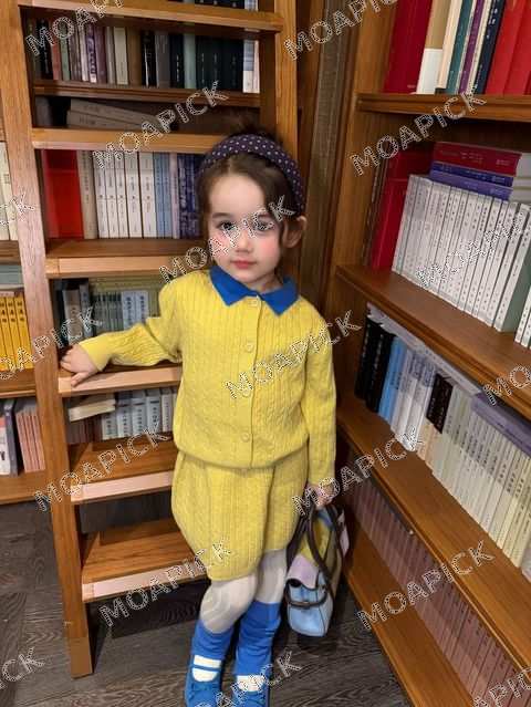 블루넥카라가디건스커트상하세트