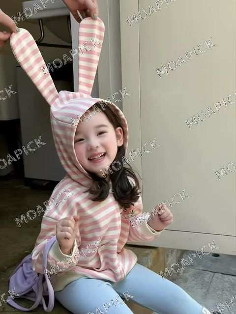 핑크단가라토끼귀후드집업
