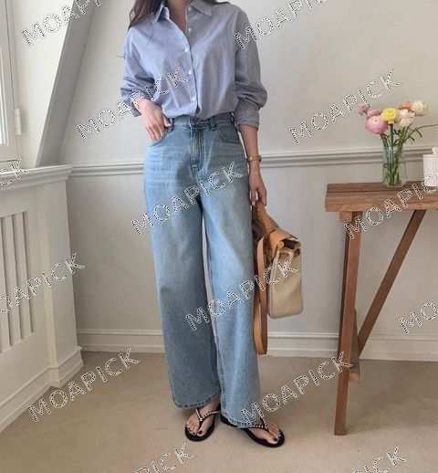 바이스워싱연청데님