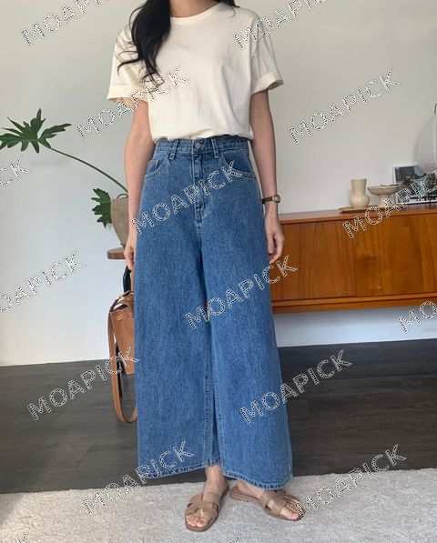 뒷하프포켓와이드데님