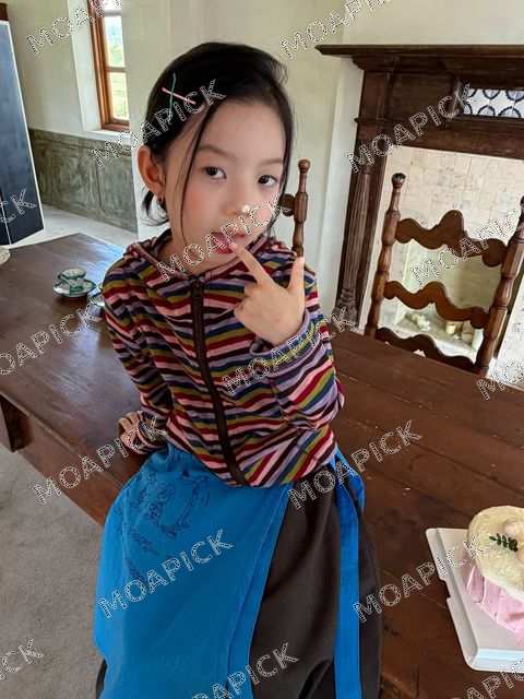 컬러풀단가라후드집업