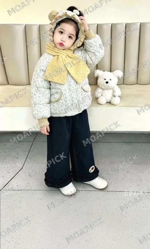 토끼후드목도리셋트점퍼