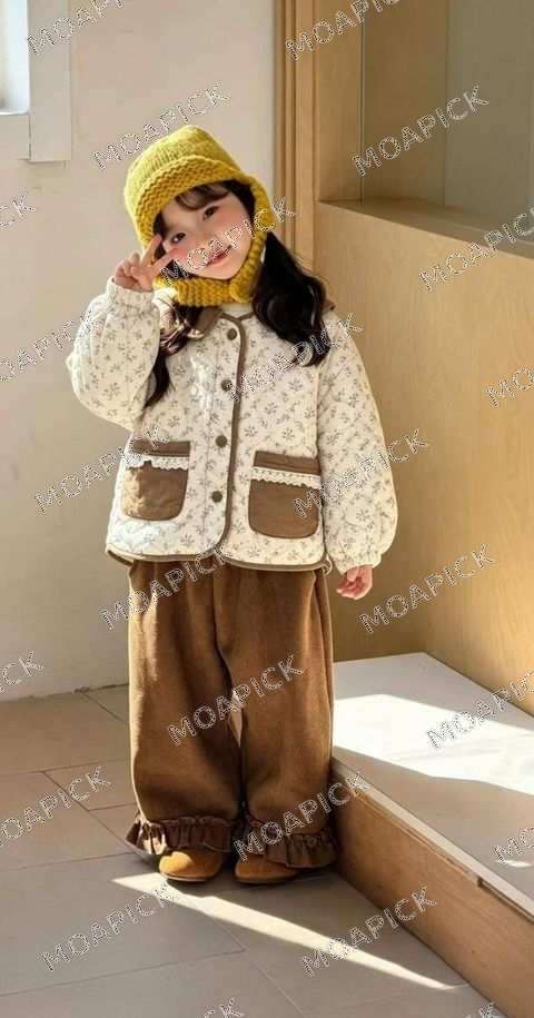 플라워배색누비점퍼