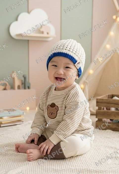 유아투톤망사비니